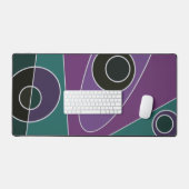 抽象芸術サーフィンティール（緑がかった色）紫 デスクマット (キーボード&マウス)