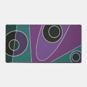 抽象芸術サーフィンティール（緑がかった色）紫 デスクマット (正面)
