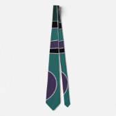 抽象芸術サーフィンティール（緑がかった色）紫 ネクタイ (正面)