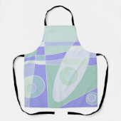 抽象芸術サーフィンパステルパープルグリーン エプロン (正面)