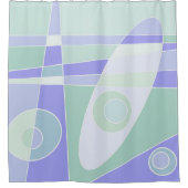 抽象芸術サーフィンパステルパープルグリーン シャワーカーテン (正面)