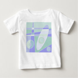 抽象芸術サーフィンパステルパープルグリーン ベビーTシャツ