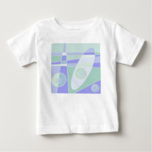抽象芸術サーフィンパステルパープルグリーン ベビーTシャツ
