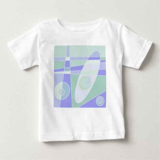 抽象芸術サーフィンパステルパープルグリーン ベビーTシャツ (正面)