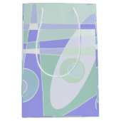抽象芸術サーフィンパステルパープルグリーン ミディアムペーパーバッグ (正面)