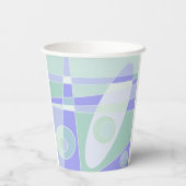 抽象芸術サーフィンパステルパープルグリーン 紙コップ (裏面)