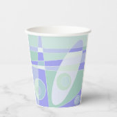 抽象芸術サーフィンパステルパープルグリーン 紙コップ (正面)