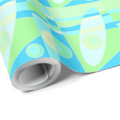 抽象芸術サーフィンパステルブルーグリーン ラッピングペーパー (ロールコーナー)