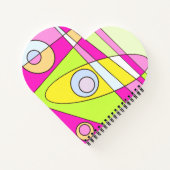 抽象芸術サーフィンブライトピンクグリーンバブルガム ノートブック (裏面)