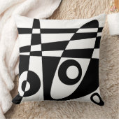 抽象芸術サーフィンホワイトブラックチェック クッション (ブランケット)