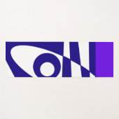 抽象芸術サーフィン – インディゴパープルネイビーブルーホワイト ヨガマット (正面(横))