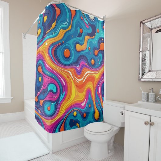 抽象芸術サーフェスアートワーク1200 – シャワーカーテン (インサイチュ)