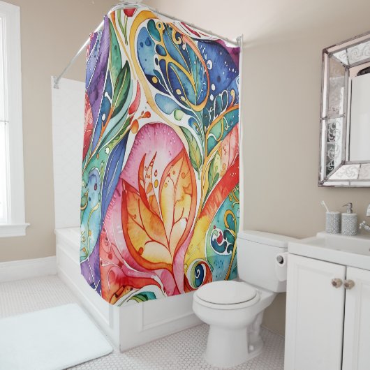 抽象芸術サーフェスアートワーク1207 – シャワーカーテン (インサイチュ)