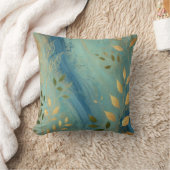 抽象芸術ザッフルゴールデンリーフアートワークスタイル22 クッション (ブランケット)