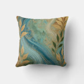 抽象芸術ザッフルゴールデンリーフアートワークスタイル4 クッション (裏面)