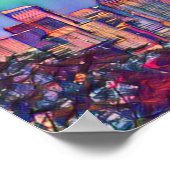 抽象芸術シアトルスカイライン ポスター (角)