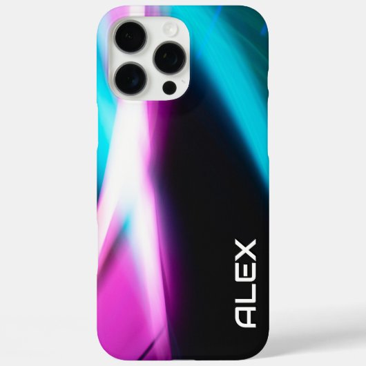 抽象芸術シアン、マゼンタ、ブラックのダイナミックiPhoneケース Case-Mate iPhoneケース (裏面)