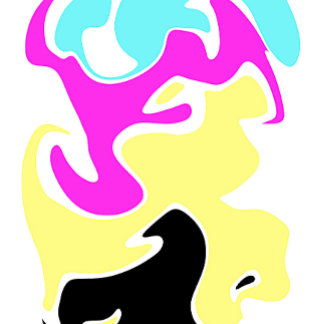 抽象芸術シェイプと曲線矢印 スケートボード