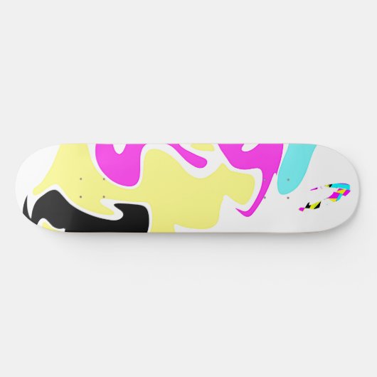 抽象芸術シェイプと曲線矢印 スケートボード (横)