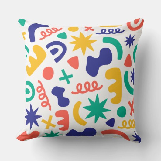 抽象芸術シェイプのシームレスなパターン クッション (正面)