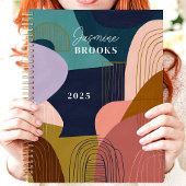 抽象芸術シェイプのジオメトリックライン名前をカスタムする プランナー手帳