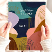 抽象芸術シェイプのジオメトリックライン名前をカスタムする プランナー手帳