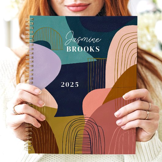 抽象芸術シェイプのジオメトリックライン名前をカスタムする プランナー手帳