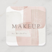 抽象芸術シェイプのテクスチャモダンメイクアップアーティスト スクエア名刺 (正面)