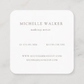 抽象芸術シェイプのテクスチャモダンメイクアップアーティスト スクエア名刺 (裏面)