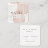 抽象芸術シェイプのテクスチャモダンメイクアップアーティスト スクエア名刺 (正面/裏面)