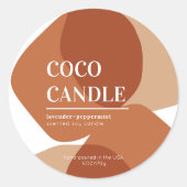 抽象芸術シェイプろうそく足ラベル ラウンドシール (正面)