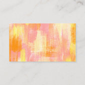 抽象芸術シェイプオレンジ色イエローピンクボホ 名刺 (裏面)