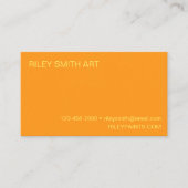 抽象芸術シェイプオレンジ色イエローピンクボホ 名刺 (正面)