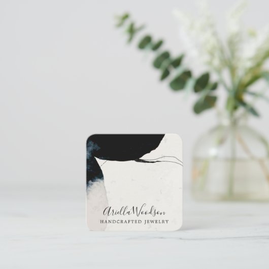 抽象芸術シェイプジュエリーデザイナーシックスクエアブシン スクエア名刺 (スタンド正面)