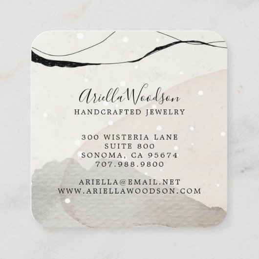 抽象芸術シェイプジュエリーデザイナーシックスクエアブシン スクエア名刺 (裏面)