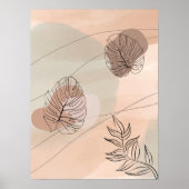 抽象芸術シェイプズボホスタイルリーフデザイン ポスター (正面)