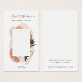 抽象芸術シェイプテラコッタクリームフレームイヤリング (正面&裏面)