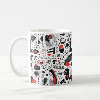 抽象芸術シェイプパターン コーヒーマグカップ