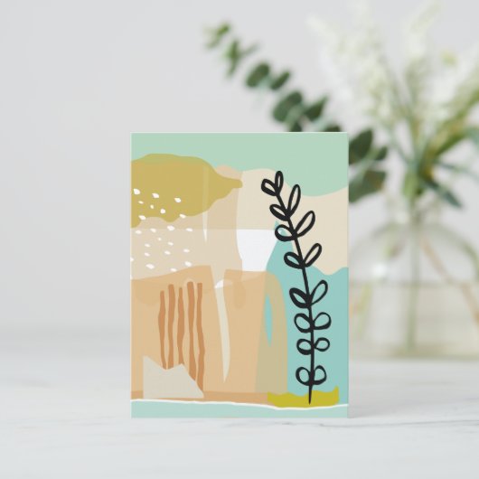 抽象芸術シェイプ夏#illustration #minimalist ポストカード (スタンド正面)