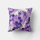 抽象芸術シェイプ白と紫の装飾用クッション クッション (裏面)