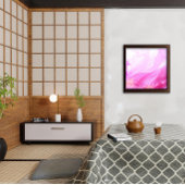 抽象芸術シェイプ花ピンク水彩ポスター ポスター