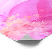 抽象芸術シェイプ花ピンク水彩ポスター ポスター (角)