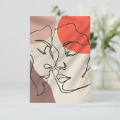 抽象芸術シェイプ1行スケッチミニマリストカップル サンキューカード (スタンド正面)