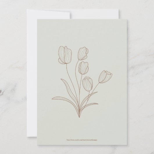 抽象芸術シェイプ&フラワーウェディングパーティー招待状 セーブザデート (裏面)