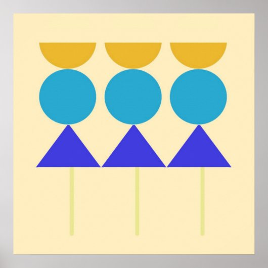 抽象芸術シェイプ ポスター (正面)