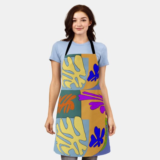 抽象芸術シェイプ、マティススタイル、追加文字、エプロン エプロン (着用した状態)