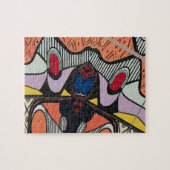 抽象芸術シェイプ、マティススタイル、追加文字、 ジグソーパズル (横)