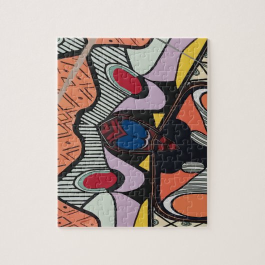 抽象芸術シェイプ、マティススタイル、追加文字、 ジグソーパズル (縦)