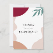 抽象芸術シェイプBridesmaid提案カード 招待状 (正面)