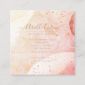 抽象芸術シェイプMake up Artist Water Color スクエア名刺 (裏面)